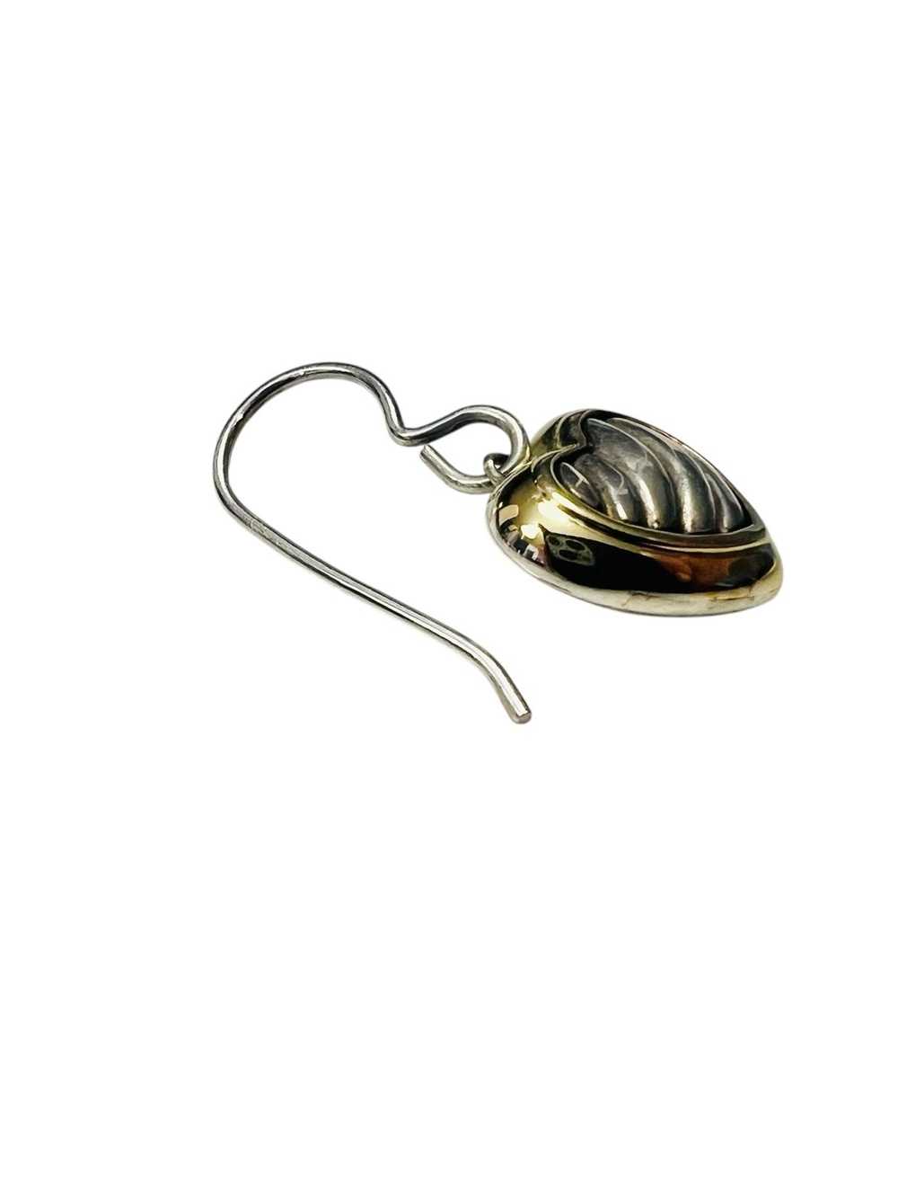 David Yurman Cable Heart Drop Earrings Sterling Silver 18K Gold 925 - Picture 4 of 6